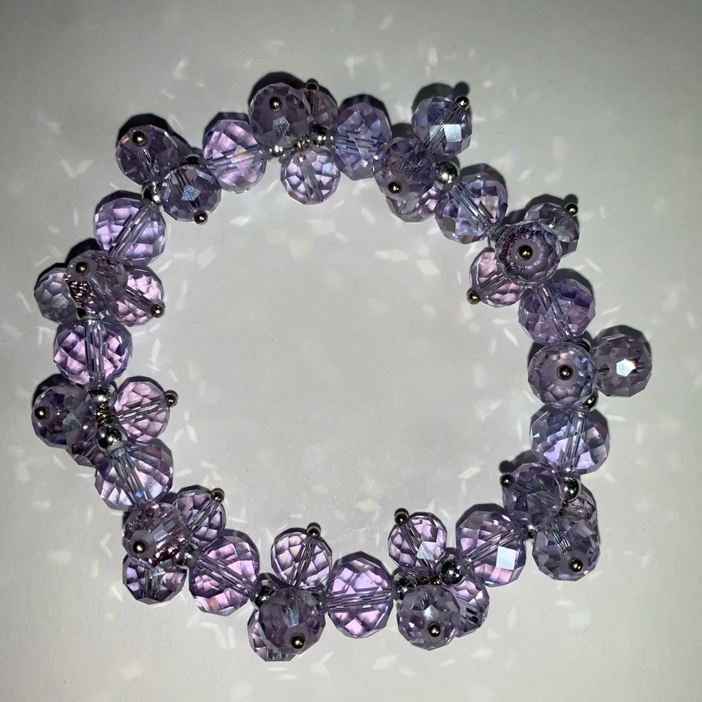 SOLD OUT..Amethyst Swarovski Crystal  bracelet - Picture 2 of 4
